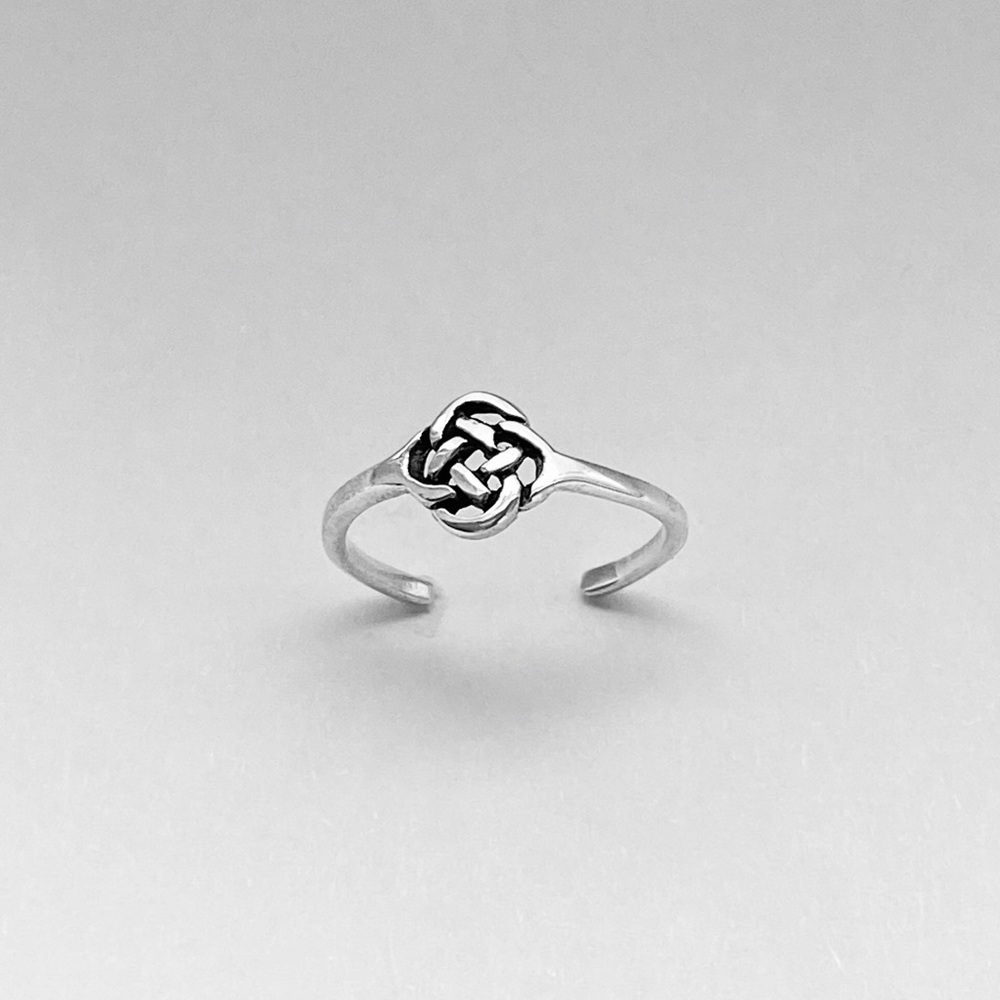 Sterling Silver Tiny Celtic Knot Toe Ring, Dainty - image 2